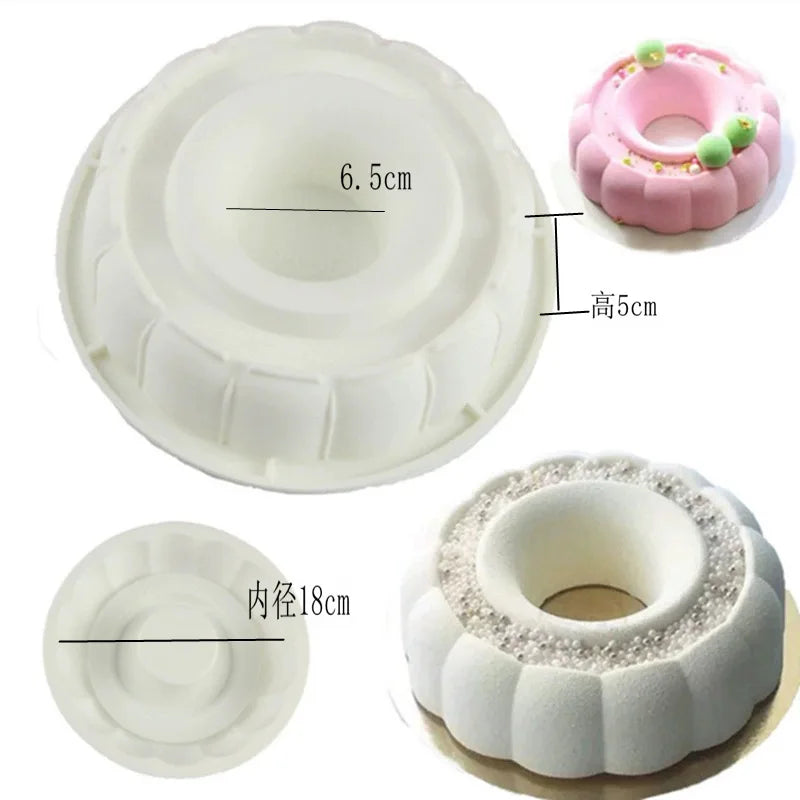 Round Flower Pastry Cake Mold Baking Tray French