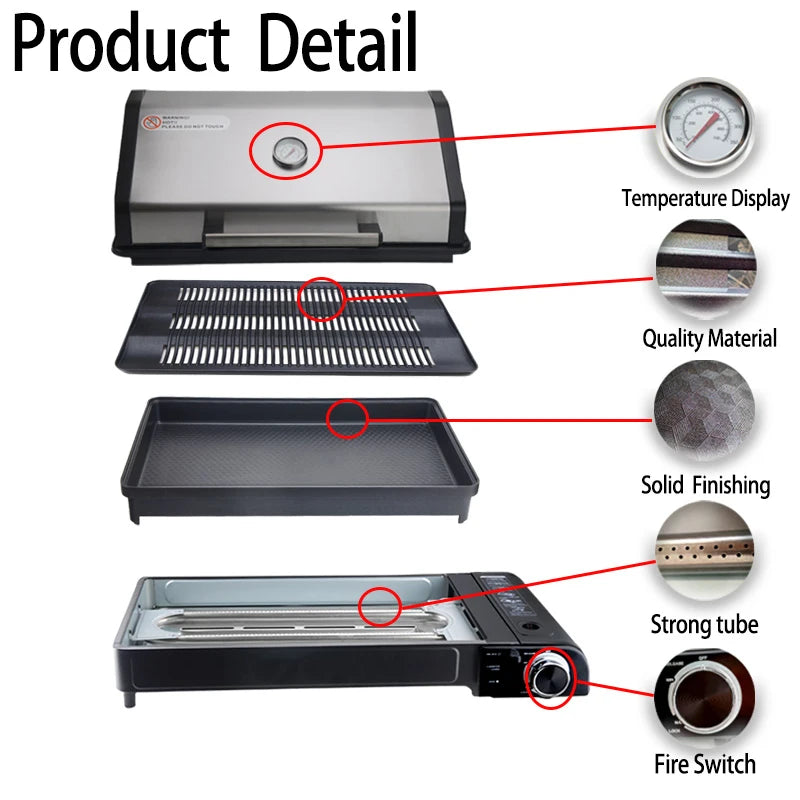 Camping Multi Gas Grill Bbq Stove Grill Folding