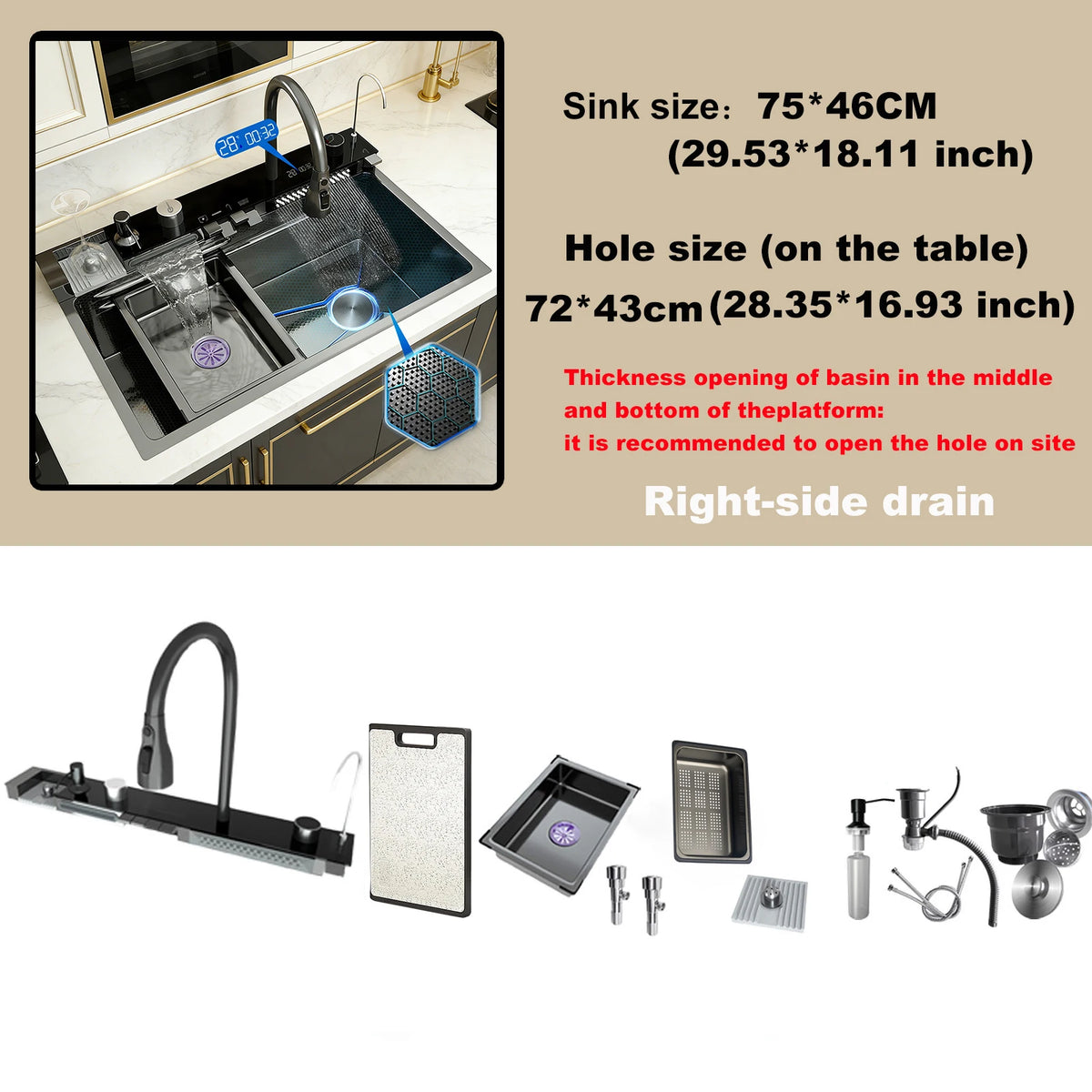 Stainless Steel Waterfall Sink Various Styles Sinks Digital
