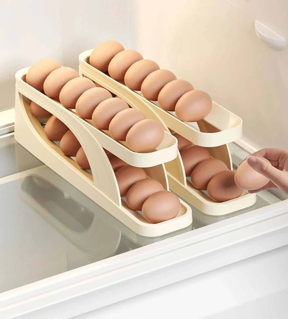 Automatic Rolling Double-Layer Egg Dispenser Egg Holder Dispenser