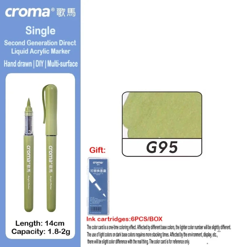 Croma 160/1 Colors Refillable Direct Liquid Acrylic Marker