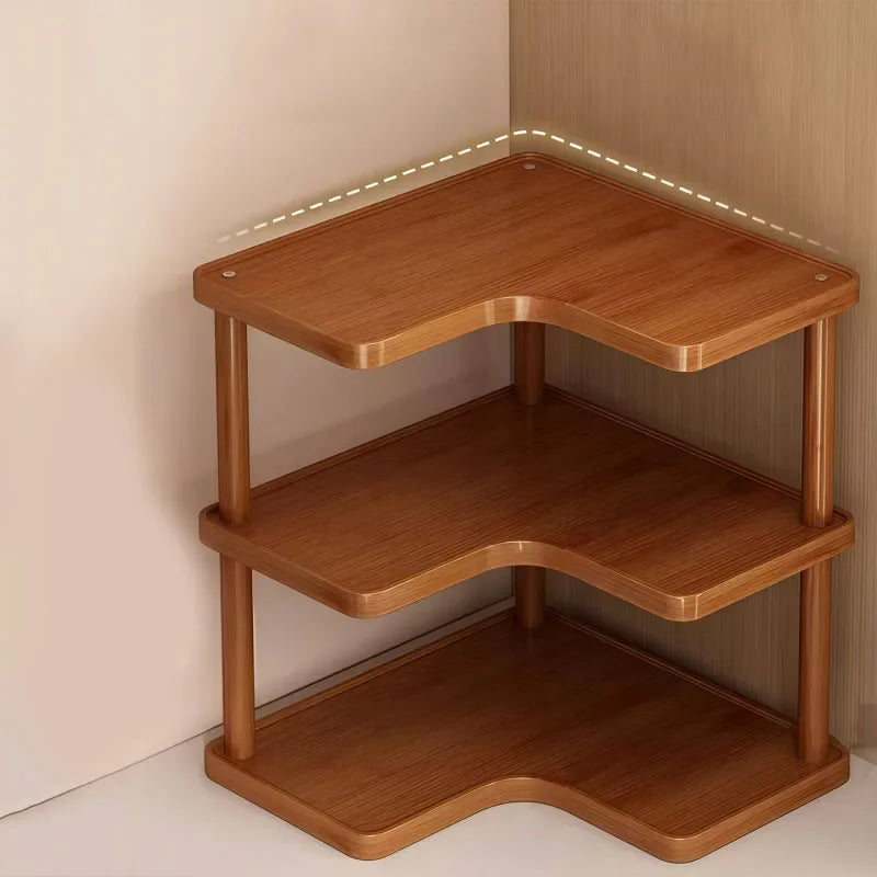 2-Tier Wooden Countertop Storage Shelf Multilayer Desktop