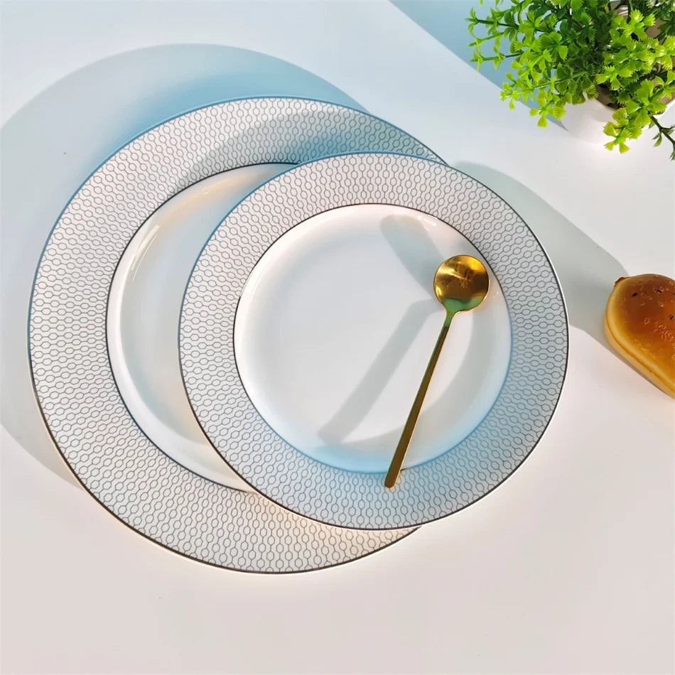 European Silvery Geometric High-End 8/10in Dining Plate Light