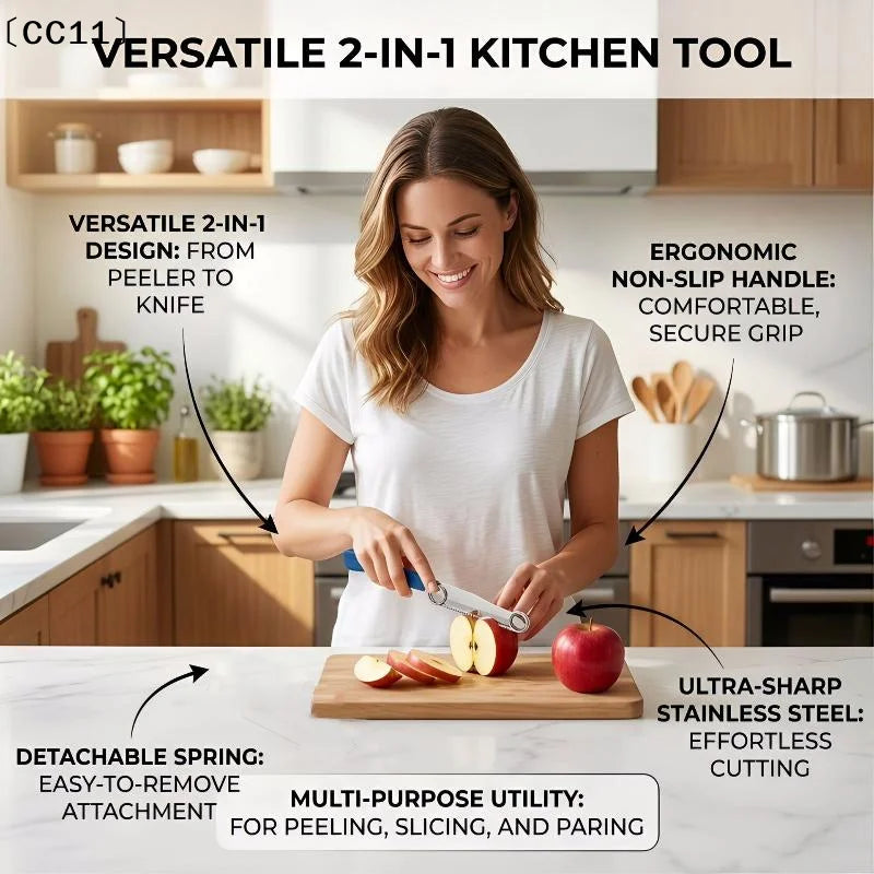 In Stainless Steel Vegetable Fruit Peeler Adjustable Slicing
