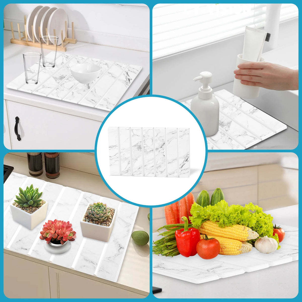 Drying Mat Foldable Stone Dish Absorbent Drying Mat