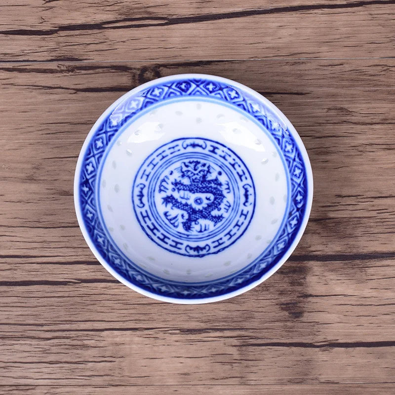 3pcs Inch Blue White Porcelain Flavor Dish Chinese