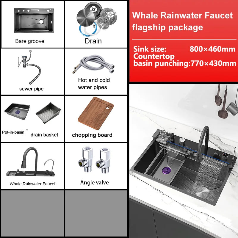 Multiple Styles Stainless Steel Sink Piano Key Digital