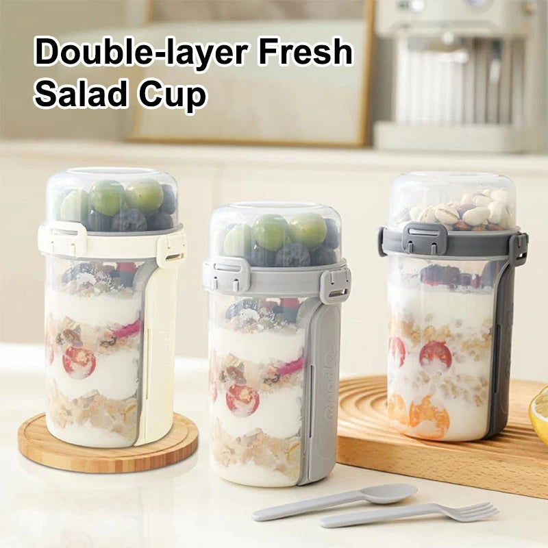 600ml Salad Oatmeal Cup Breakfast Double Cup Cereal