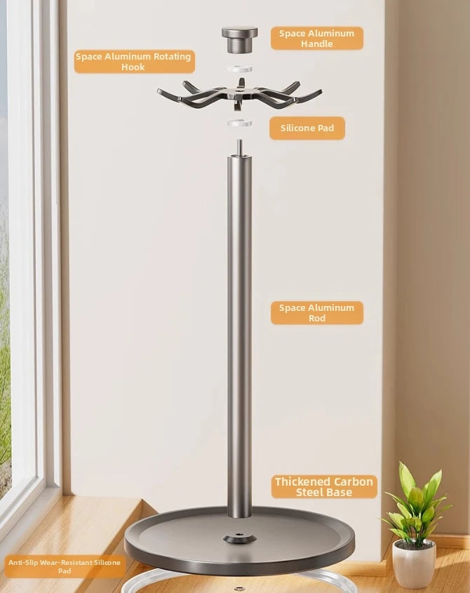 Utensil Stand Rotating Storage Hanger Hooks Countertop