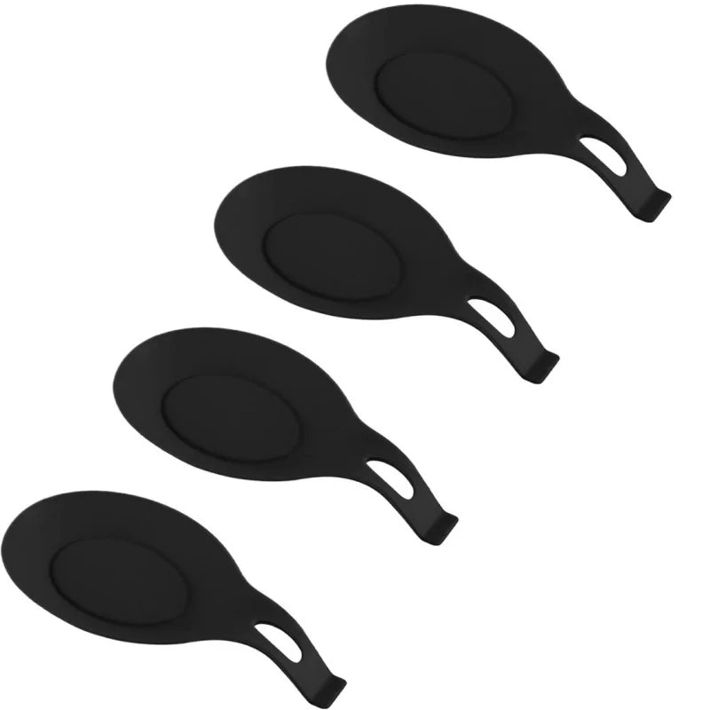 1/4pcs Silicone Spoon Rest Spatula Holder Heat Resistant