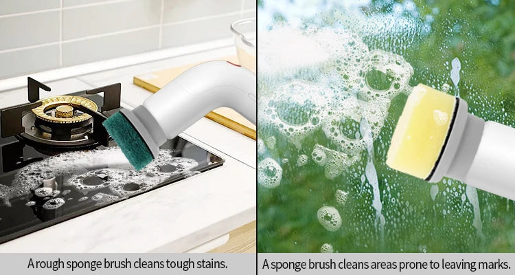 Electric Cleaning Brush 4-In-1 Multiple Functions Long Handle