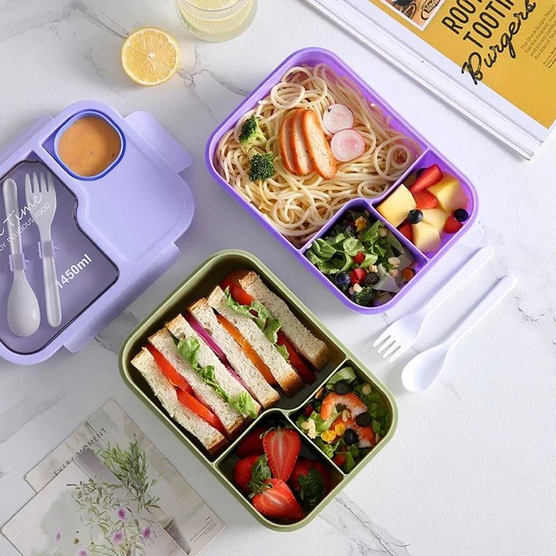 Lunch Box Office Bento Box Fork Spoon Microwave