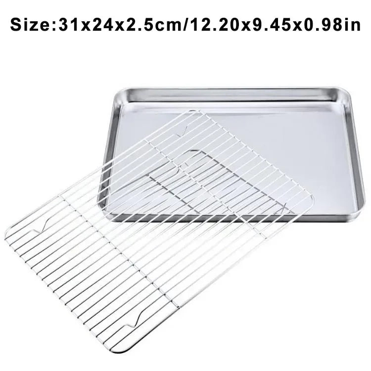 Rectangular Stainless Steel Grill Cookie Baking Pan Removable