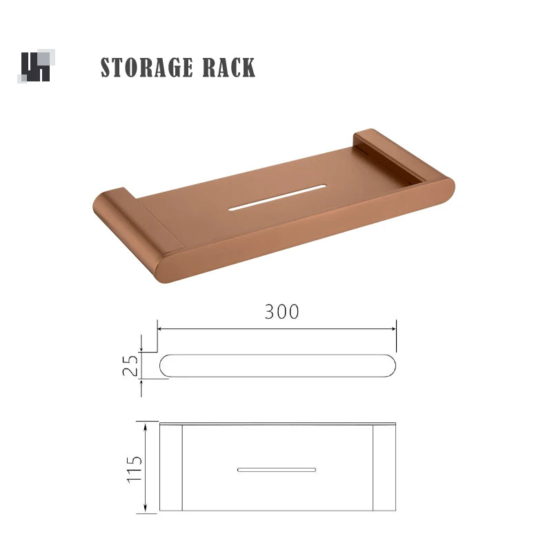 Brushed Rose Gold Toilet Paper Holder Towel Bar