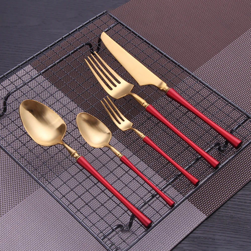 Pieces Knife Fork Spoon Gold Cutlery Complete Stainless