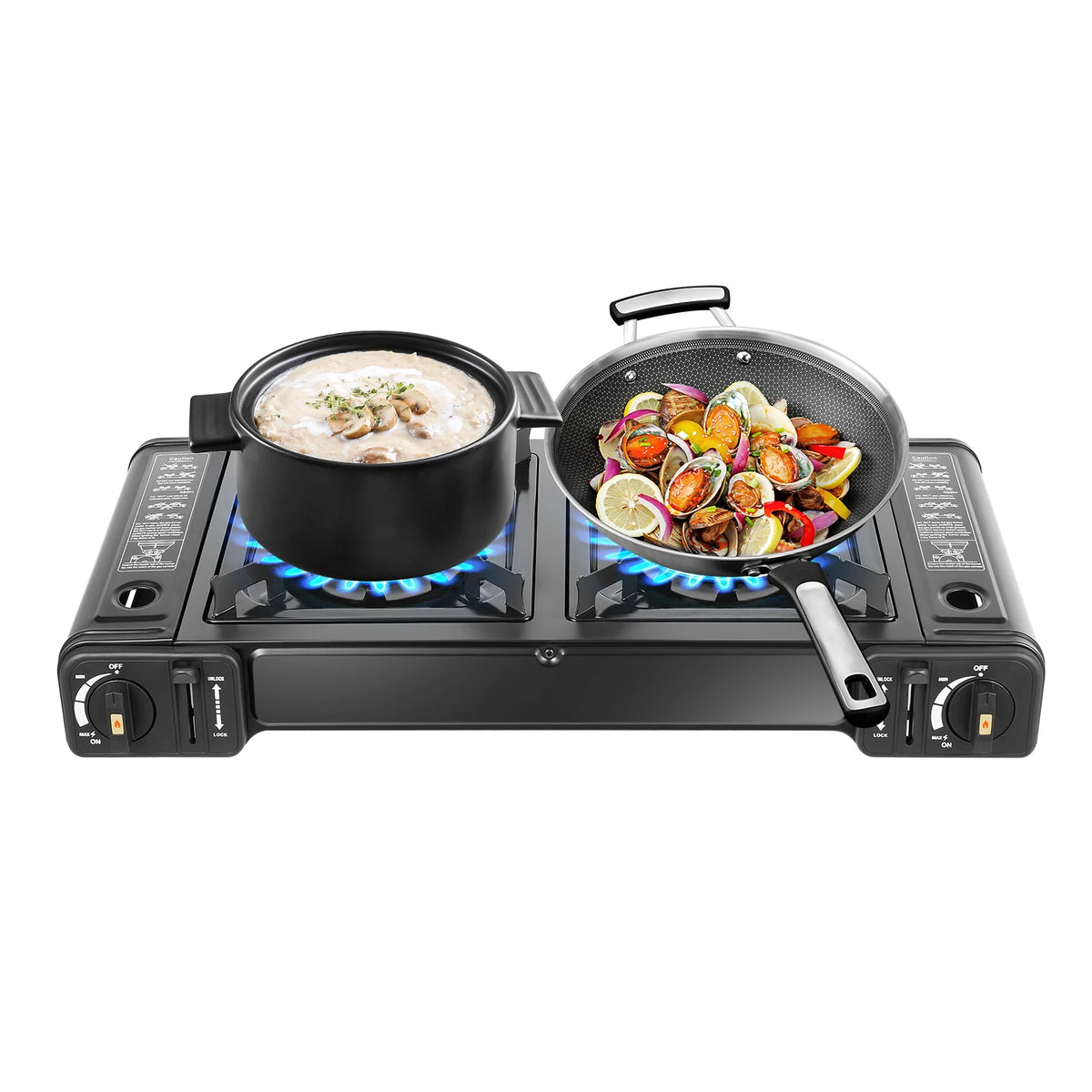 Double Head Barbecue Gas Stove Baking Tray Application