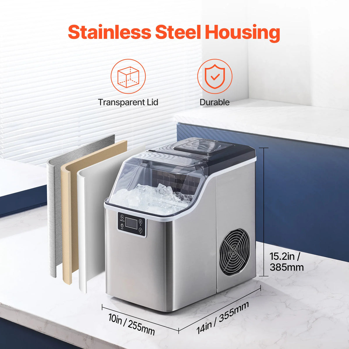 Succebuy Countertop Ice Maker 24/32 Cubes Ready In