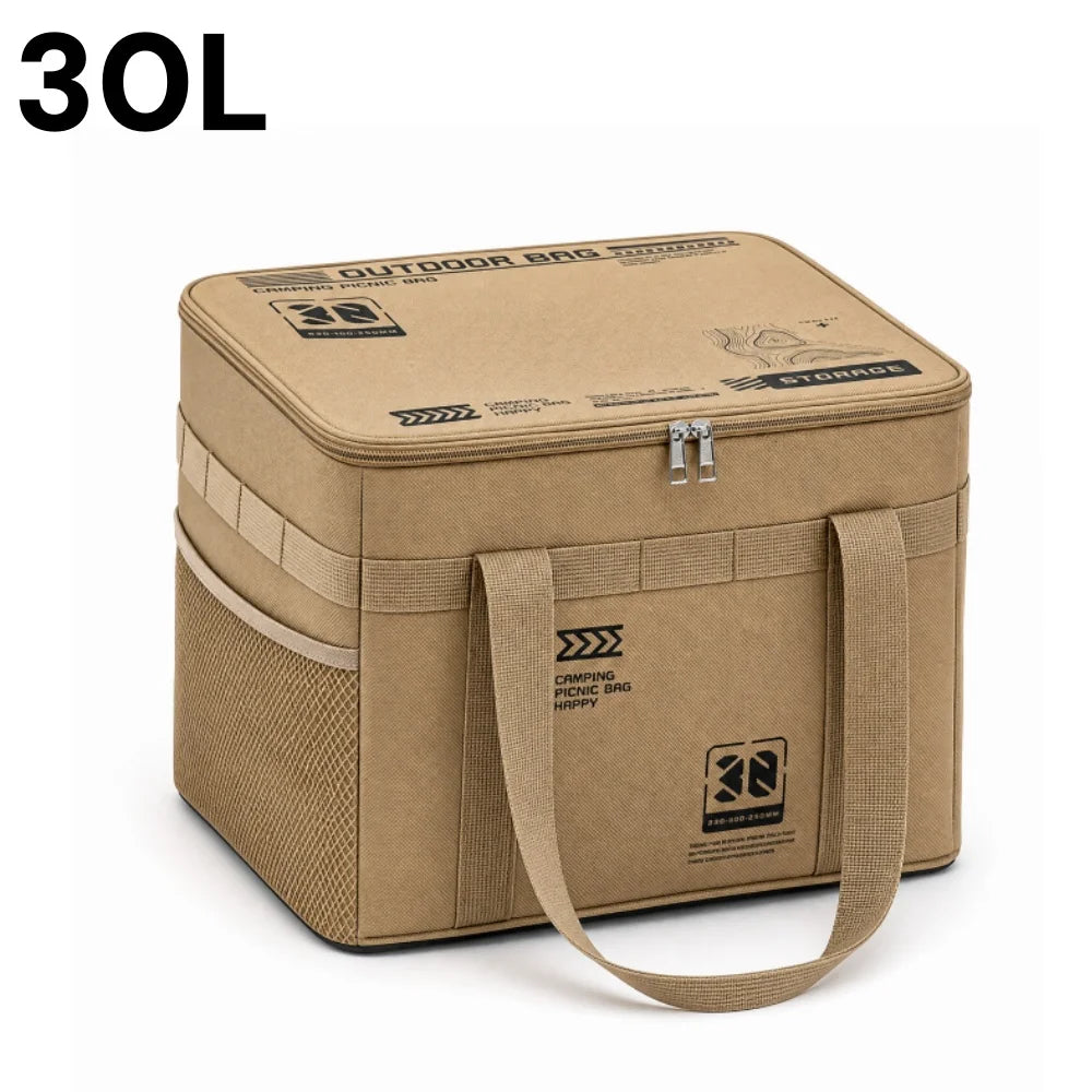 30l Large Capacity Camping Cookware Storage Bag Waterproof