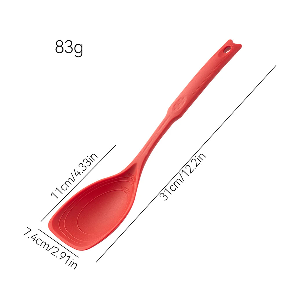 2pcs Silicone Spoon Multi-Use Hold Comfortable Non-Slip Round