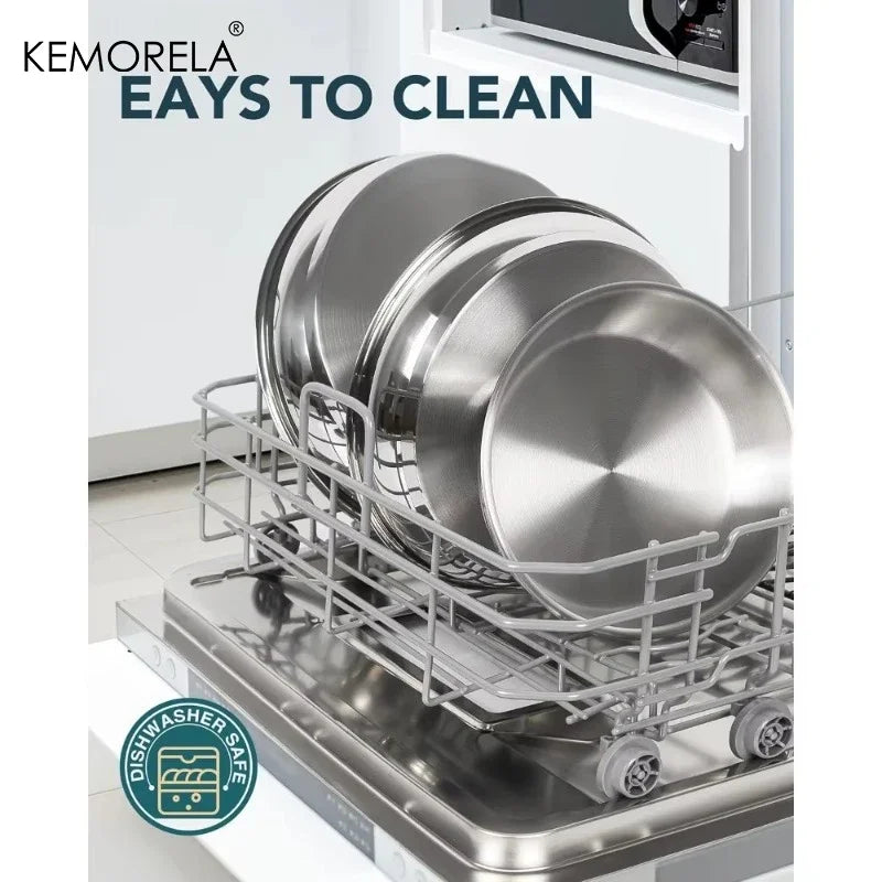 Kemorela 316 Stainless Steel Frying Pan Cooking Pans
