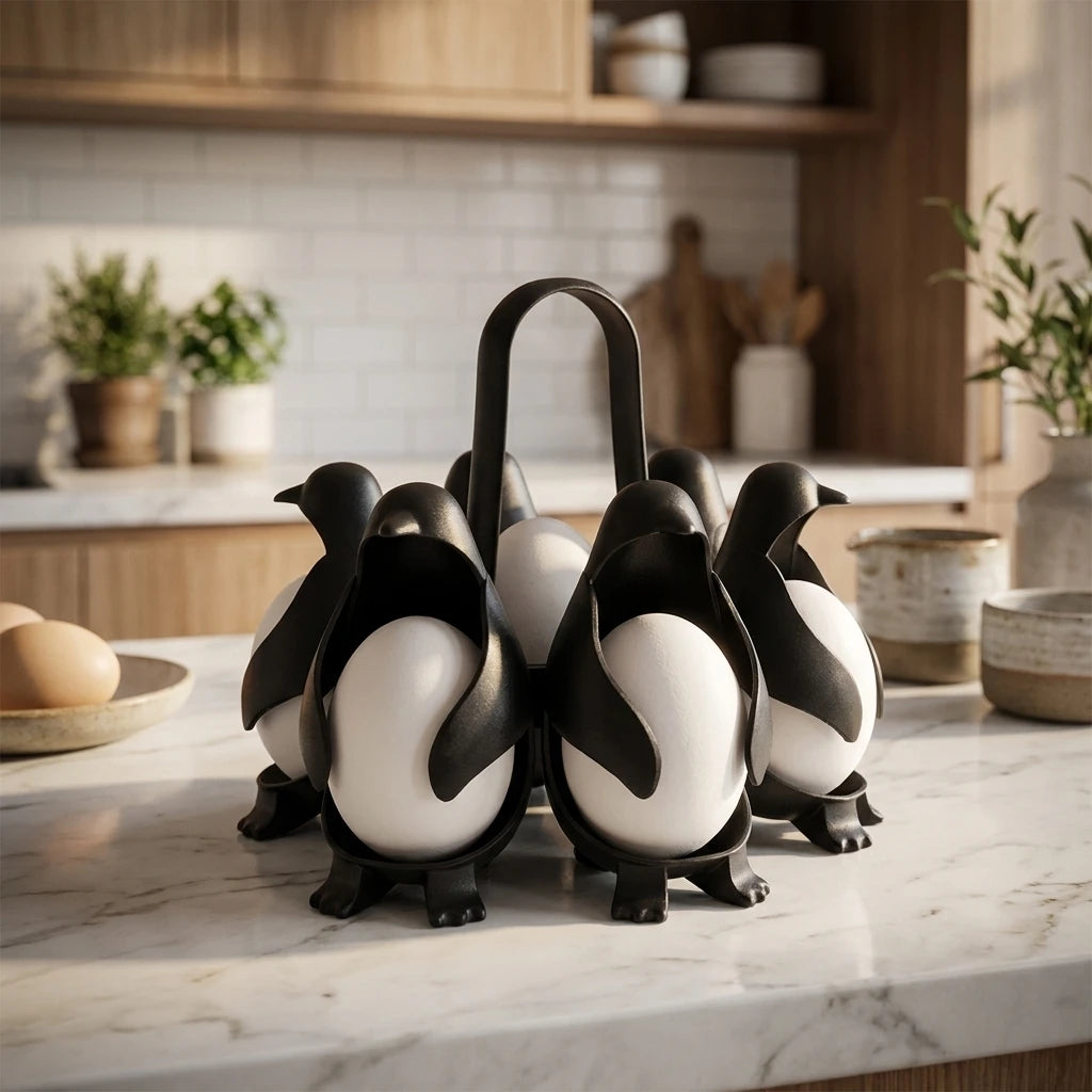 Penguin Shape Egg Boiler Rack Boiled Egg Holder