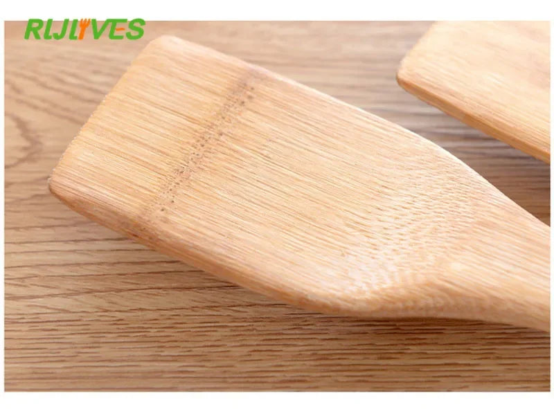 1pc Natural Health Bamboo Wood Slotted Spatula Spoon