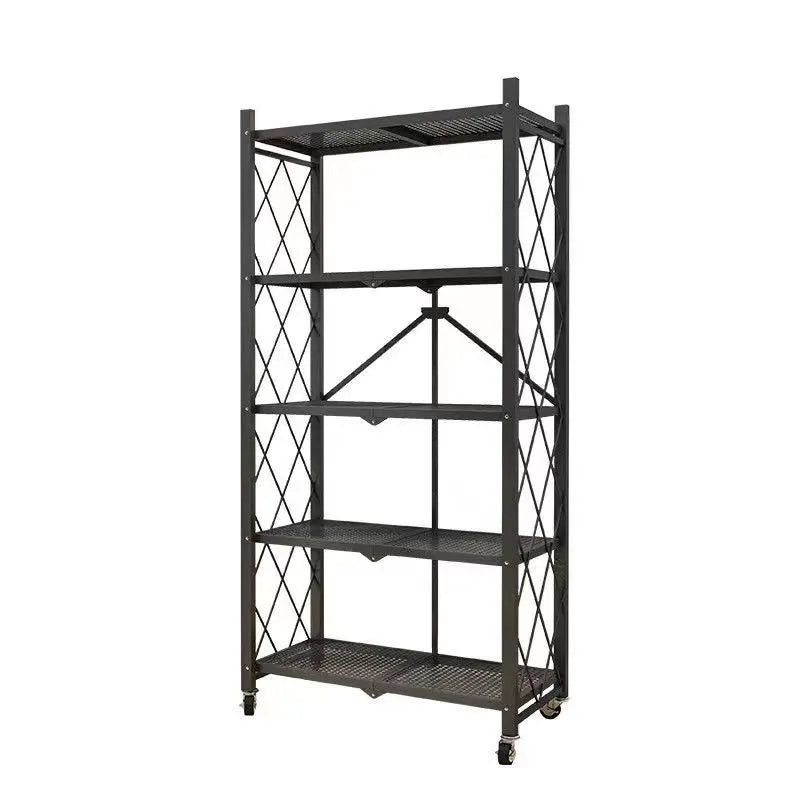 Foldable Large Iron Frame Storage Living Room Rack