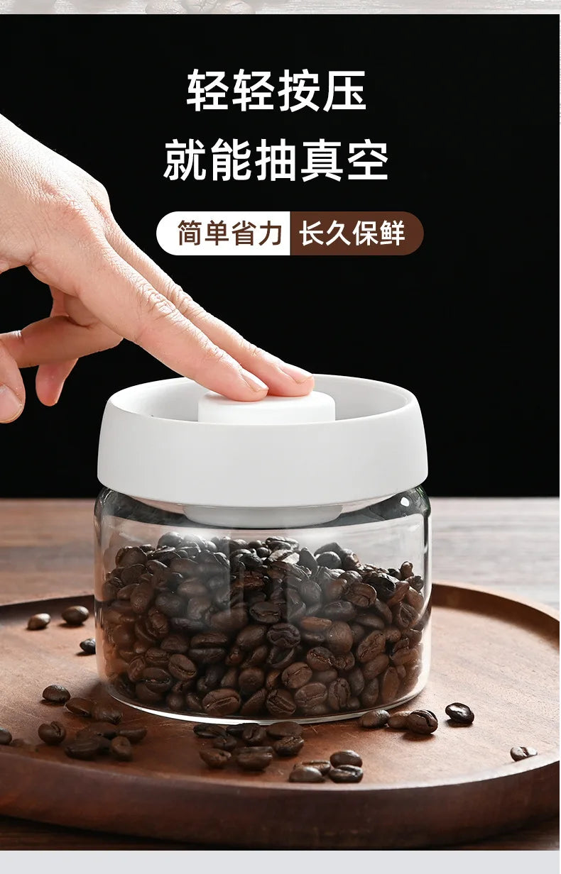 Coffee Beans Vacuum Sealed Tank Glass Sealed Jar