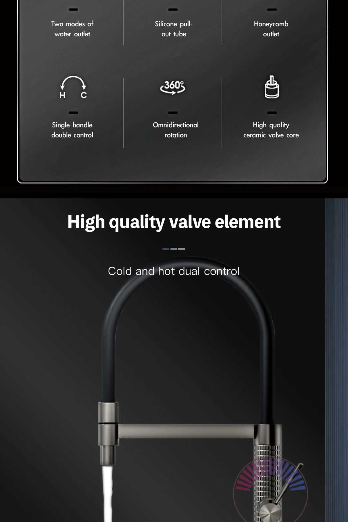 Aitana Gun Gray Luxury Brass Faucet Handle Cold