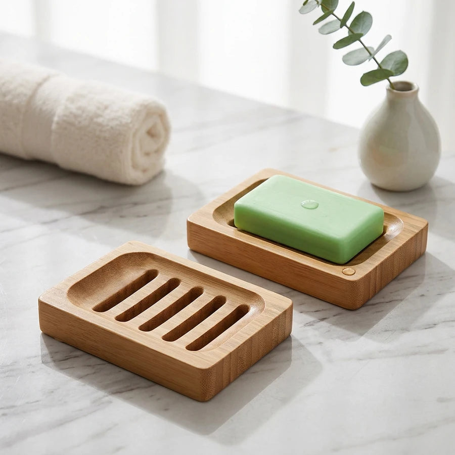 1/2pcs Bamboo Soap Holder Shower Wooden Soap Holder