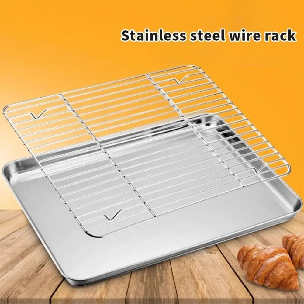Stainless Steel Cooling Rack Non-Stick Silver Bbq Tray