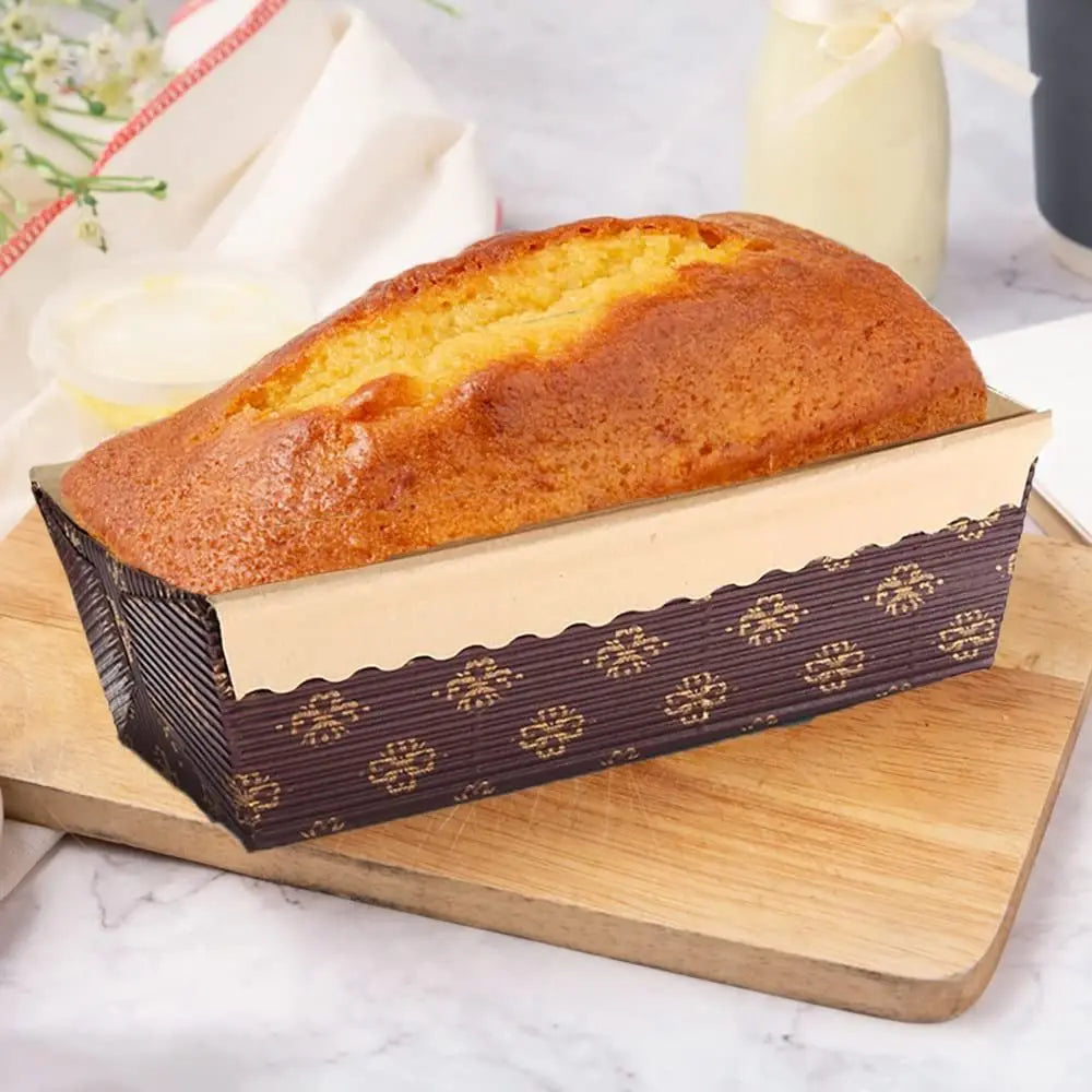 25pcs Brown Paper Baking Loaf Pan Rectangle Tray