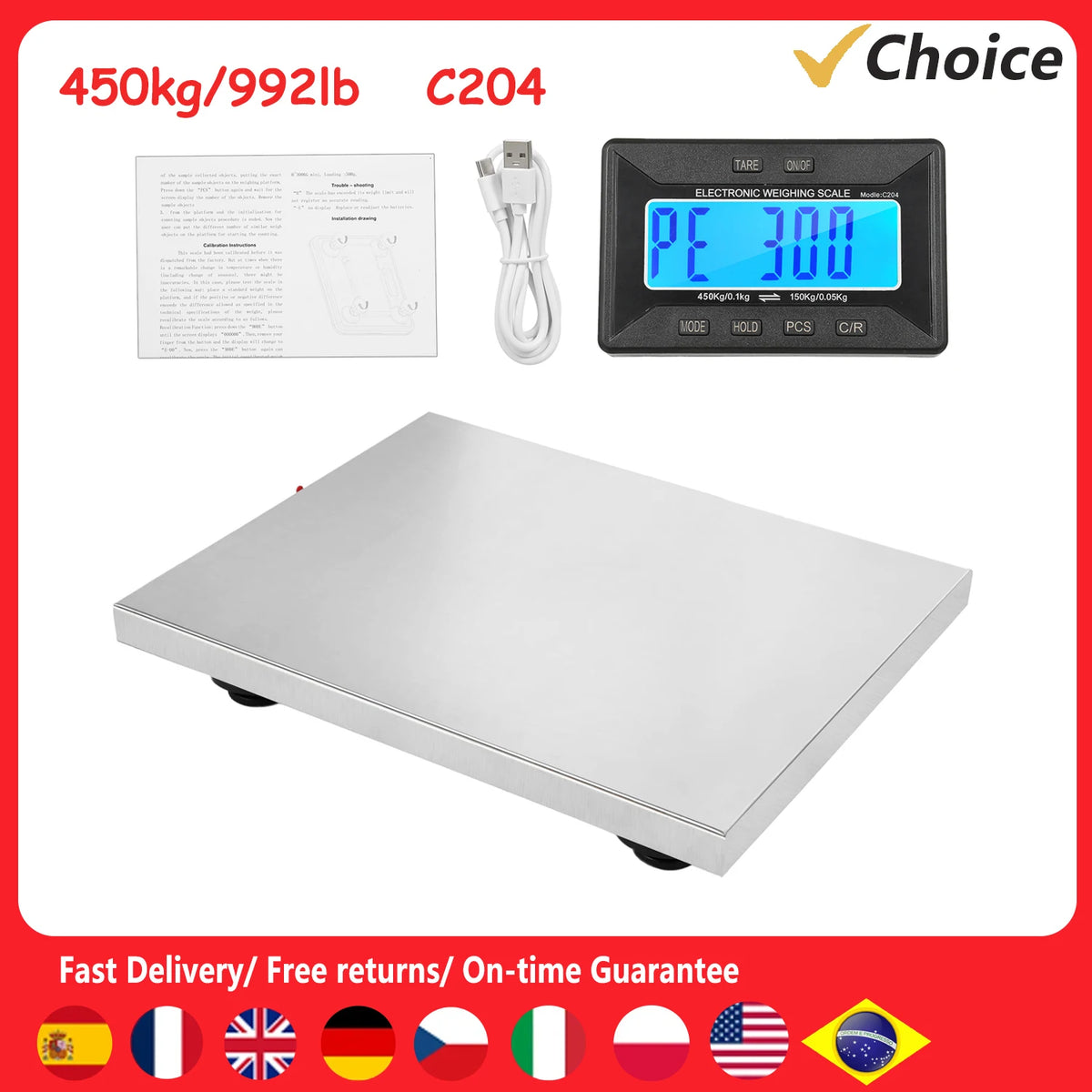 Heavy Duty Postal Scale 450kg Scale Stainless Steel