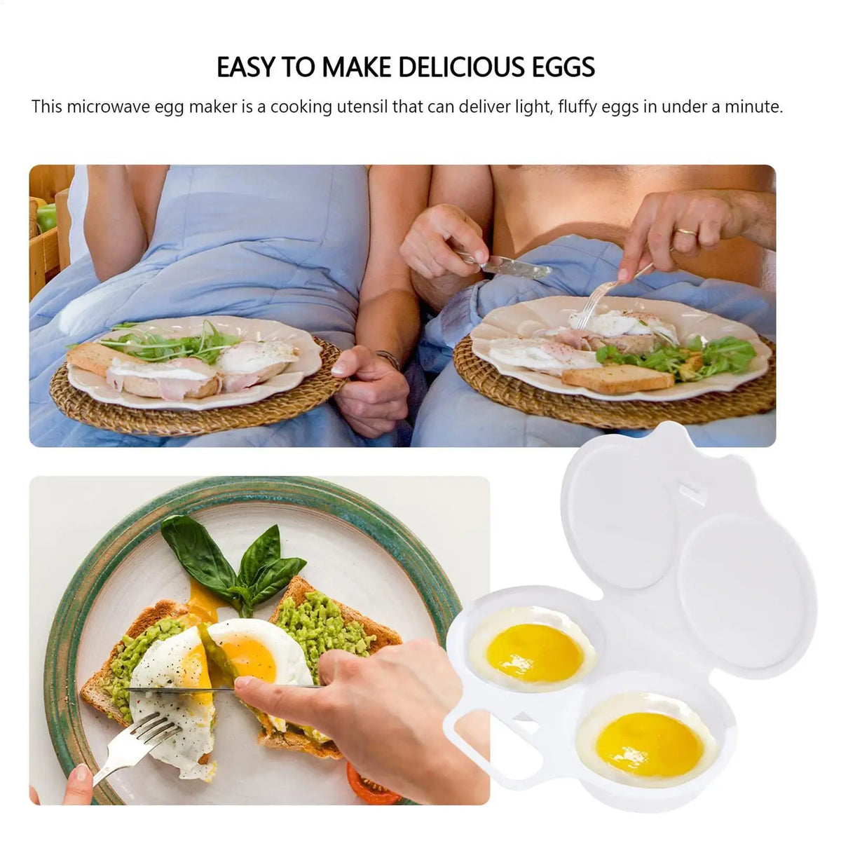 Food Grades Plastic Microwave Cooking Eggs Steamer Convenient