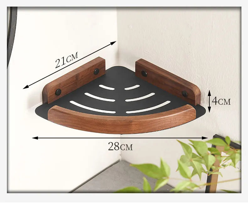 Black White Bathroom Shelves Wall Mountedspace Aluminum Wood