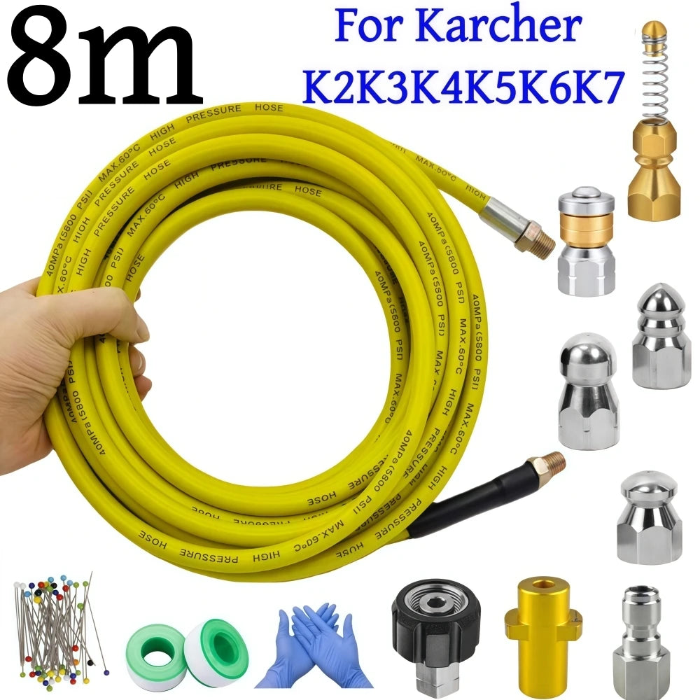 50m Pressure Washer Sewer Jetter Kit 5800psi Sewer