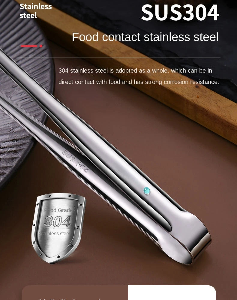 304 Stainless Steel Grill Bbq Tongs Cooking Utensils