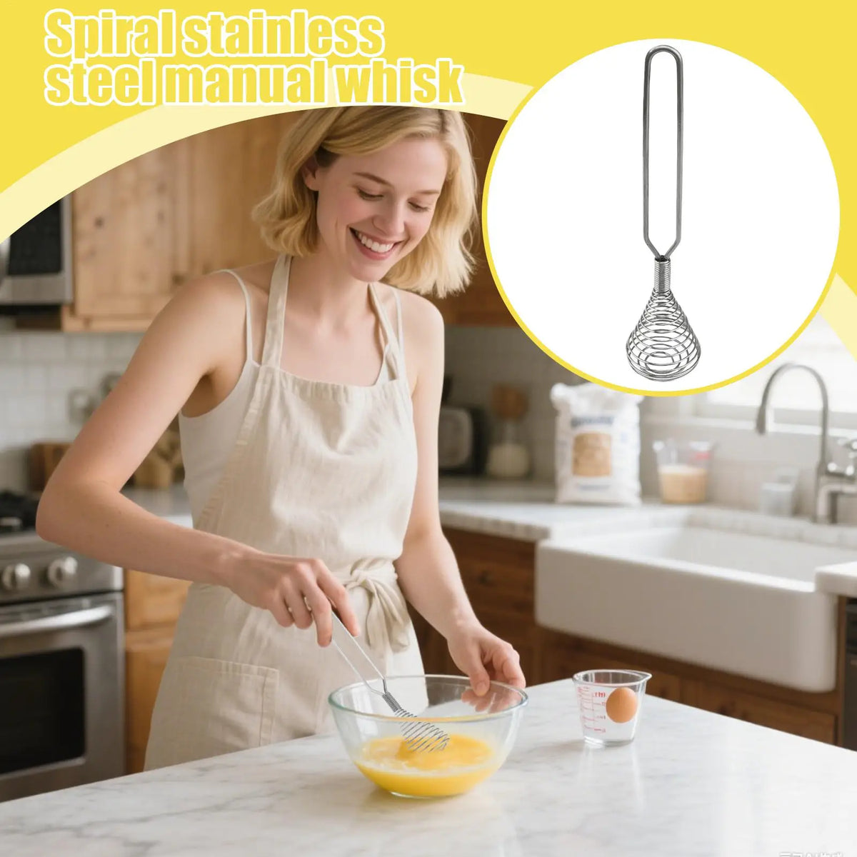 Egg Whisk Spring Coil Whisk Hand Stirrer Handheld