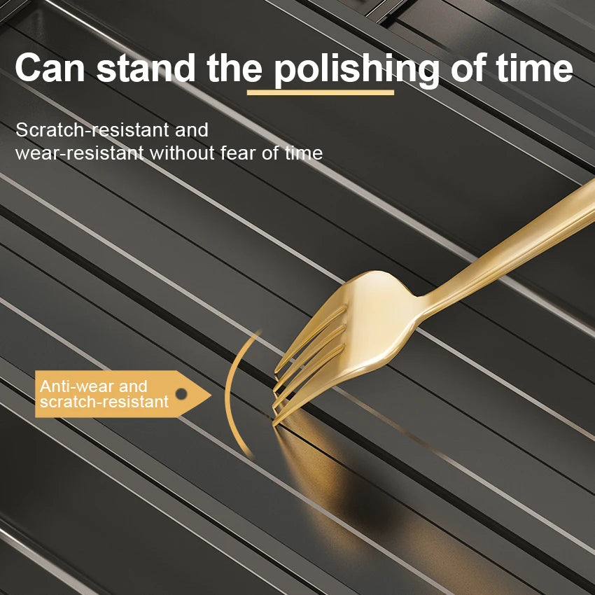 Adjustable Dish Rack Under Cabinet Drawer Spoon Chopsticks