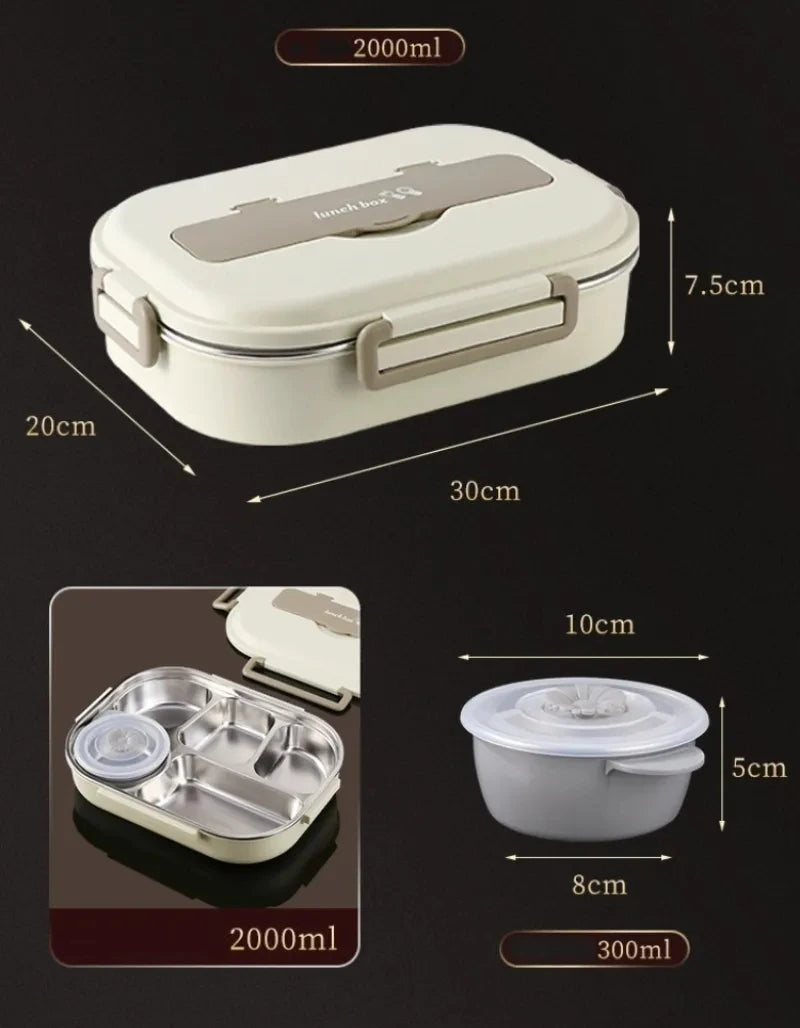 304 Stainless Steel Compartment Insulated Lunch Box Office