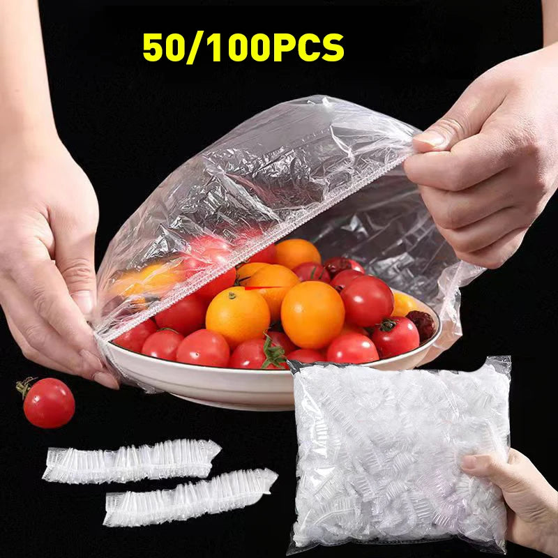 Reusable Disposable Food Cover Plastic Wrap Durable Elastic