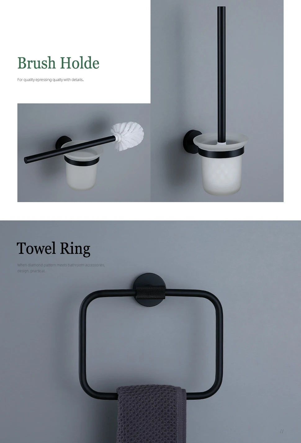 Matte Black Bathroom Brass Knurled Kit Paper Holder