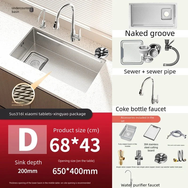 316l Stainless Steels Sink Dish Wash Sink Left