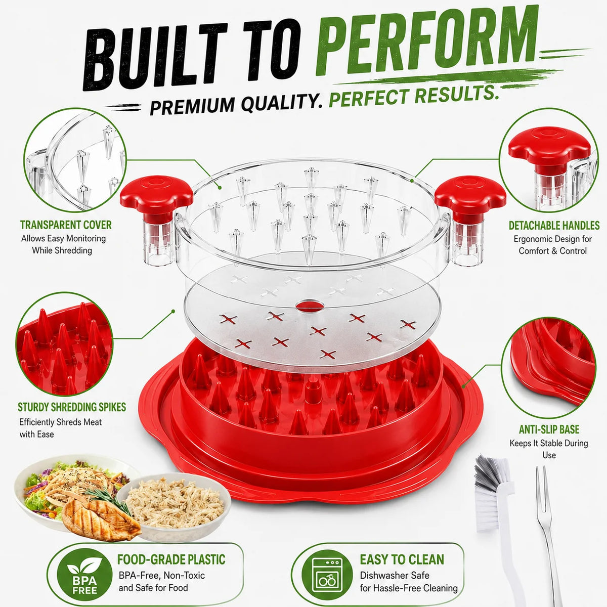 Pack Upgraded Chicken Shredder Meat Claws Alternative Non