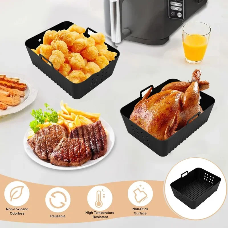 2pcs/1pcs Air Fryer Silicone Liners Ninja Sl400 Sl401