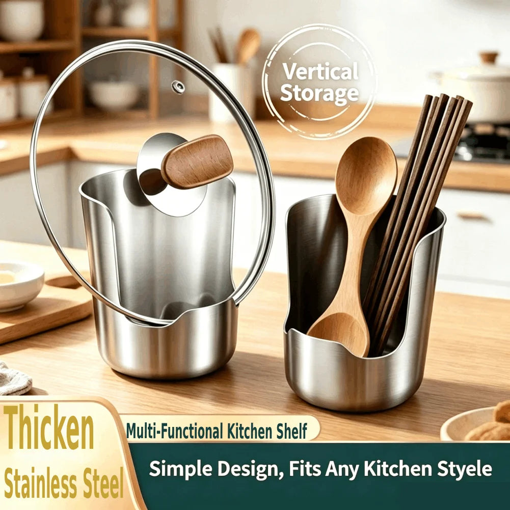 Stainless Steel Pot Lid Holder Multipurpose Countertop Organizer