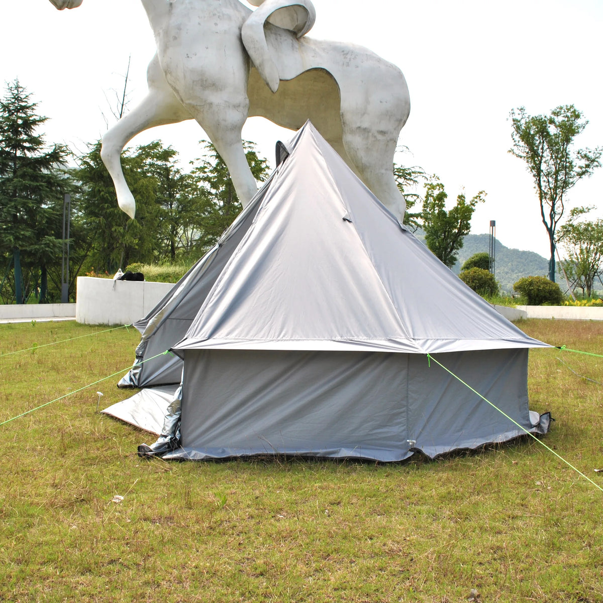 Person Large Pyramid Tent Four Seasons Camping Chimney