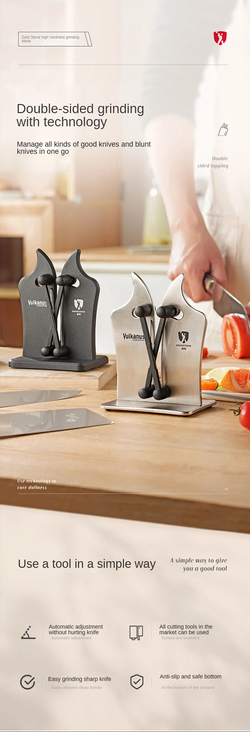 Knife Sharpener Sharpening Easy Safe Sharpening Chef Knife
