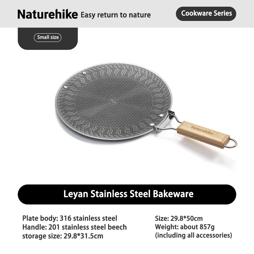Naturehike Stainless Steel Grill Pan Round Non-Stick Barbecue