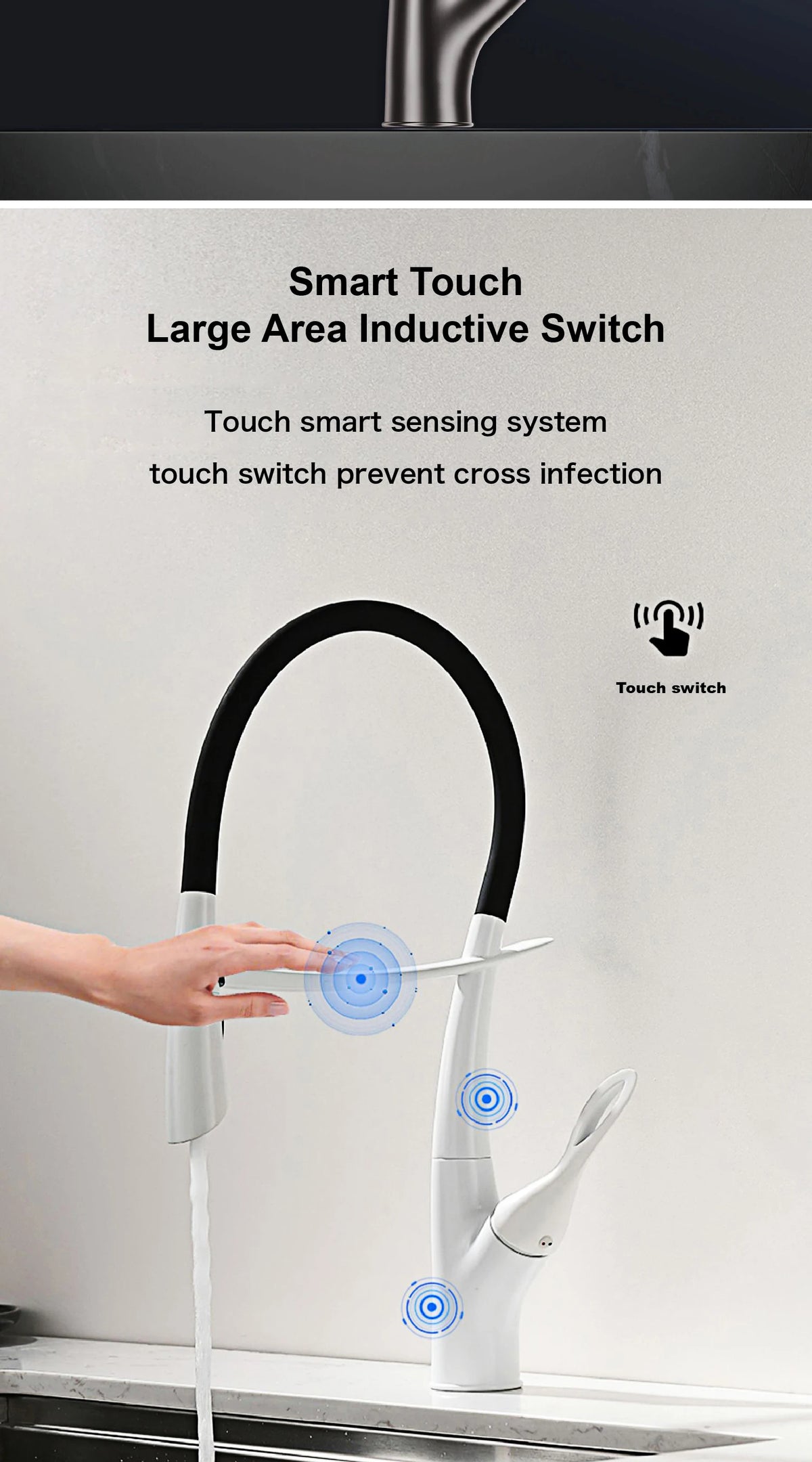 Gestan Brass Brushed Gold Faucet Touch Switch Design